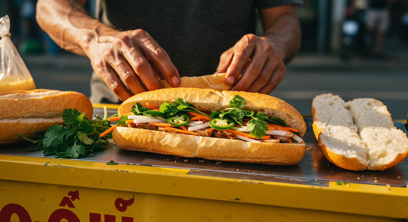 Traditional Banh Mi Preparation
